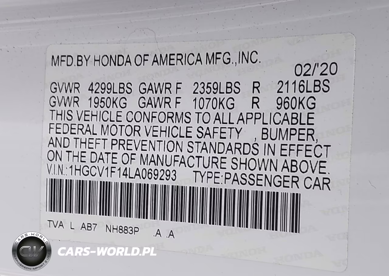 2020 Honda Accord Lx VIN:1HGCV1F14LA069293 - 9