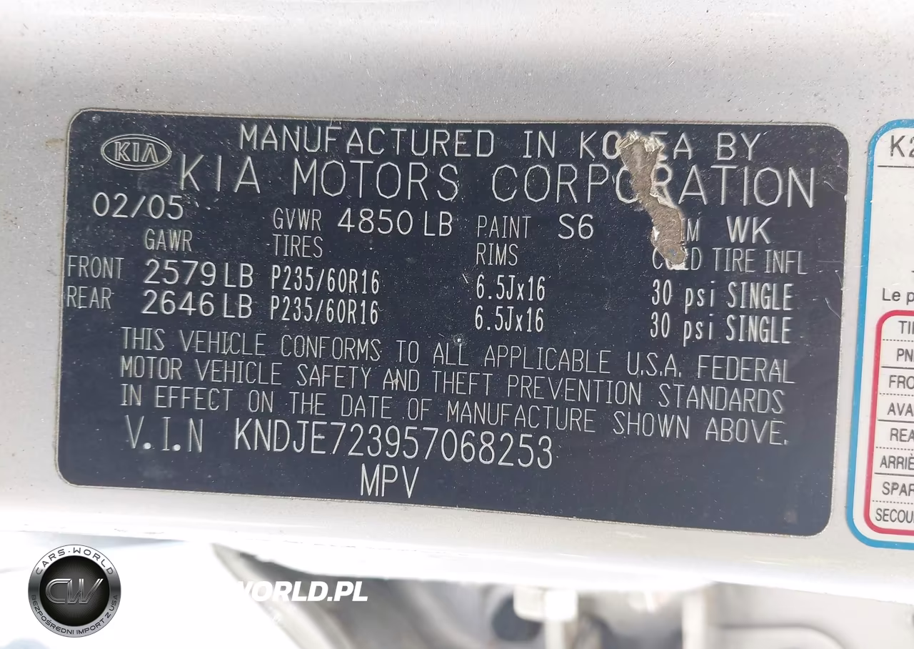 2005 Kia Sportage Ex V6-Lx V6 VIN:KNDJE723957068253 - 9