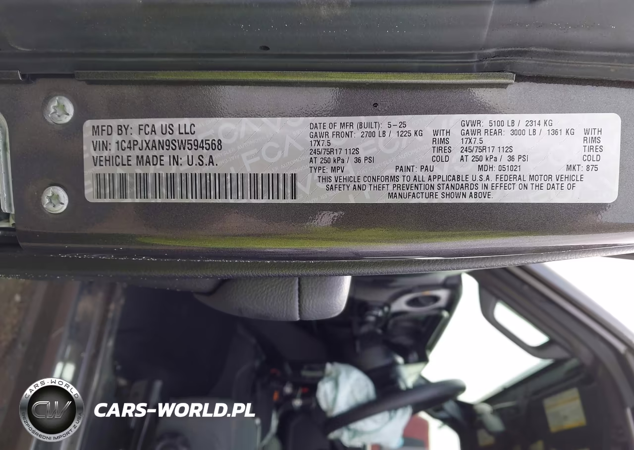 2025 Jeep Wrangler 2-Door Sport 4X4 VIN:1C4PJXAN9SW594568 - 9