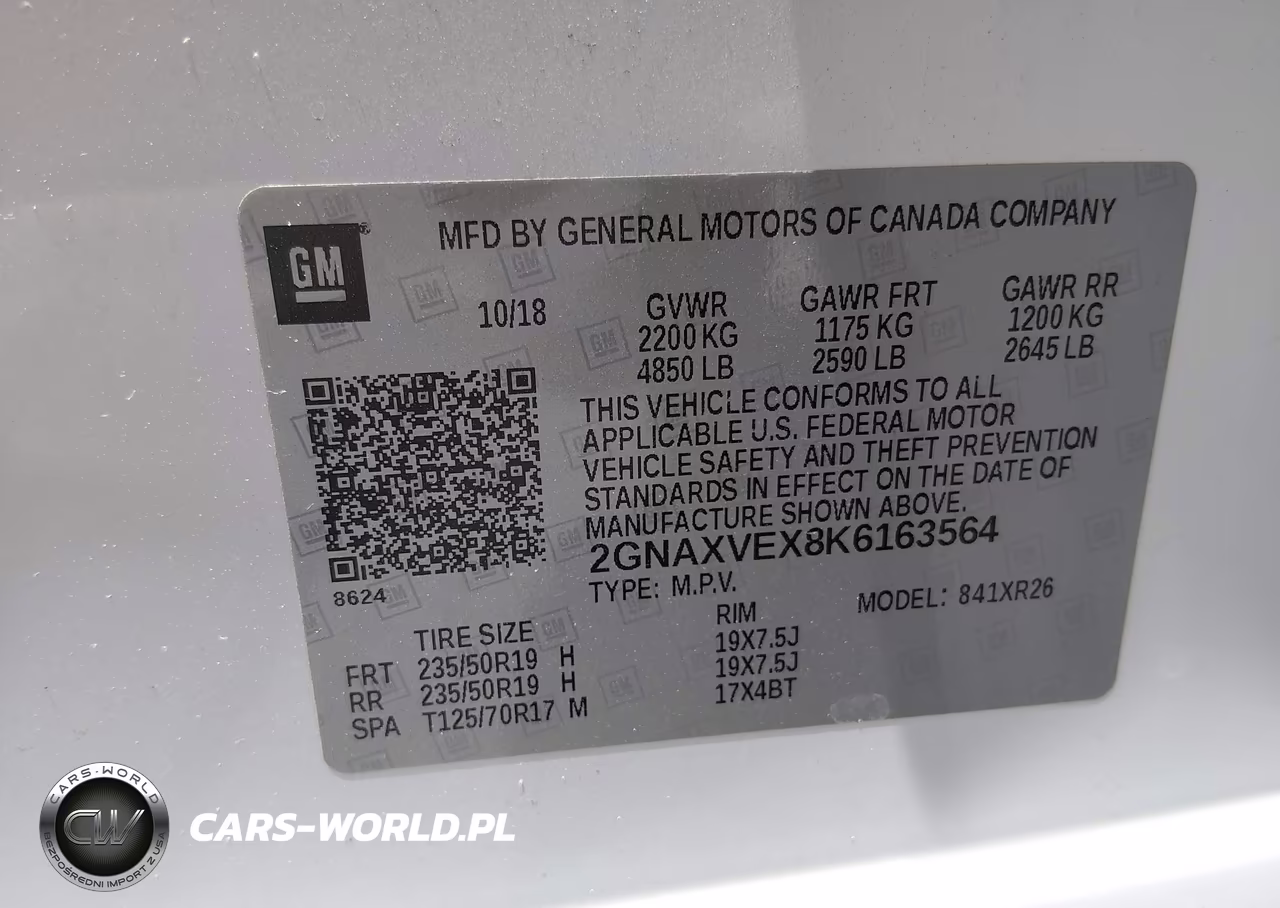 2019 Chevrolet Equinox Lt VIN:2GNAXVEX8K6163564 - 9
