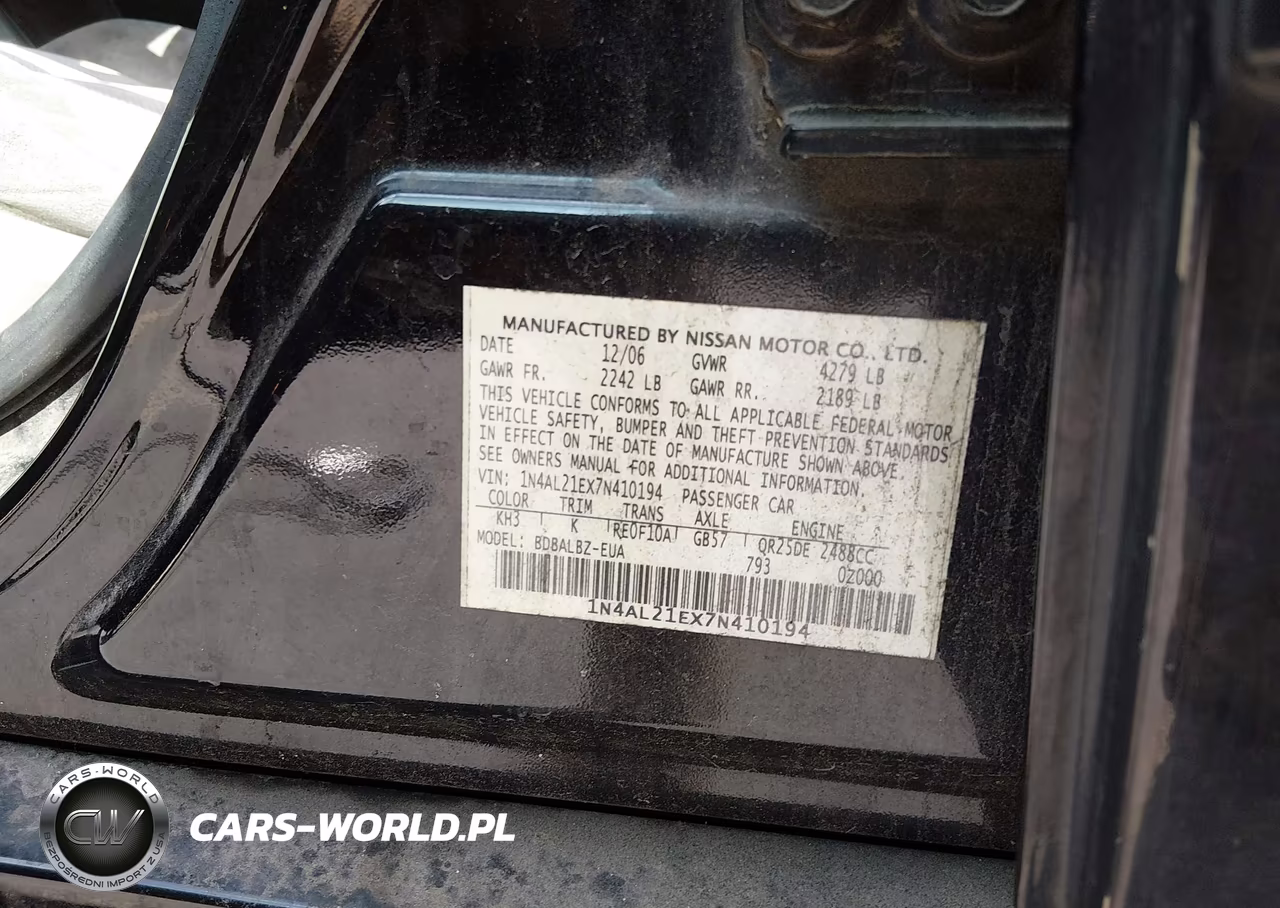 2007 Nissan Altima 2.5 S VIN:1N4AL21EX7N410194 - 9