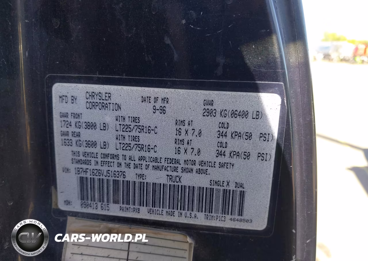 1997 Dodge Ram 1500 Lt VIN:1B7HF16Z6VJ516376 - 9