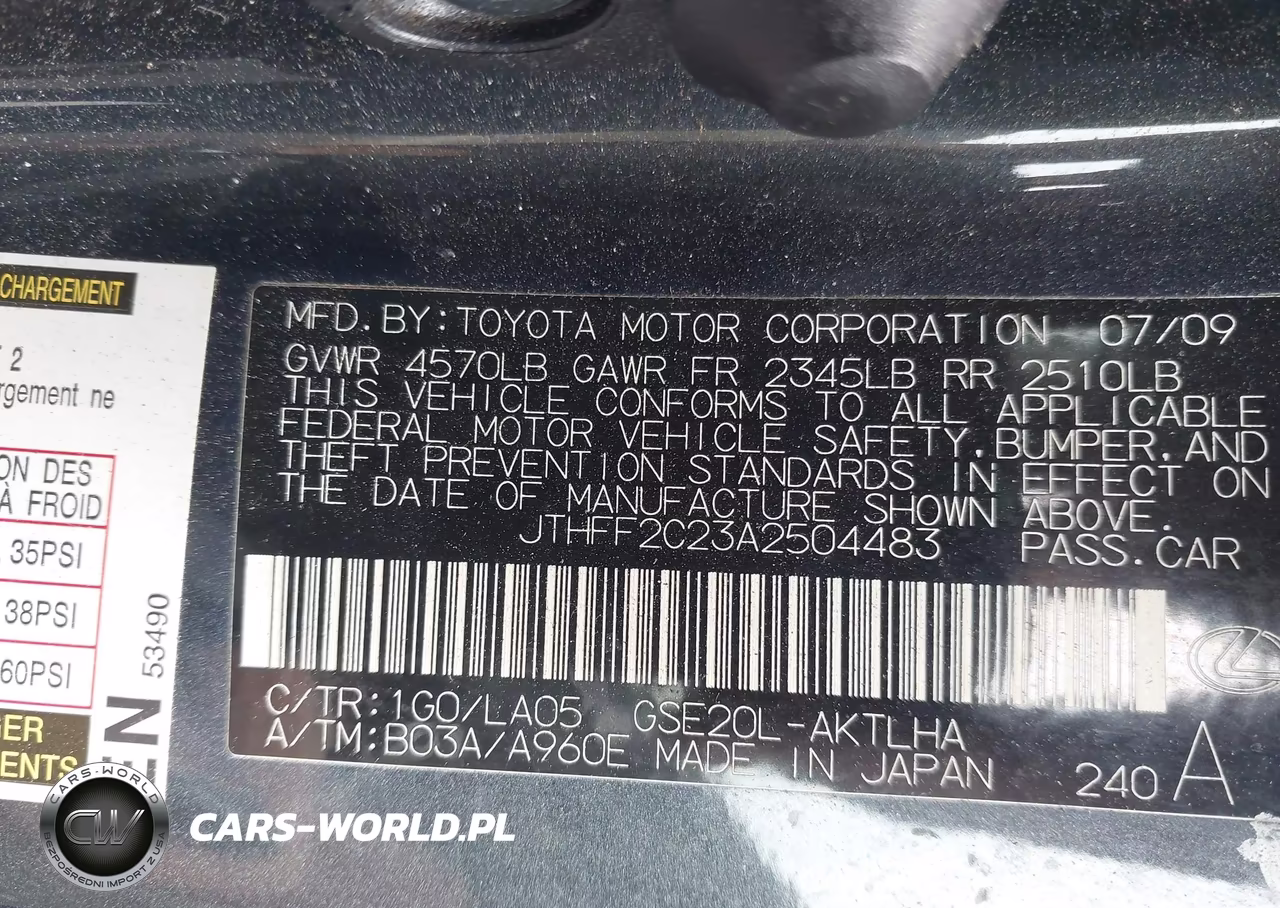 2010 Lexus Is 250C VIN:JTHFF2C23A2504483 - 9