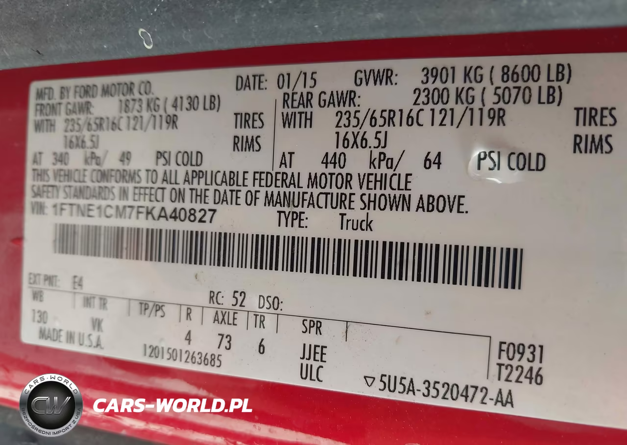 2015 Ford Transit-150 VIN:1FTNE1CM7FKA40827 - 9