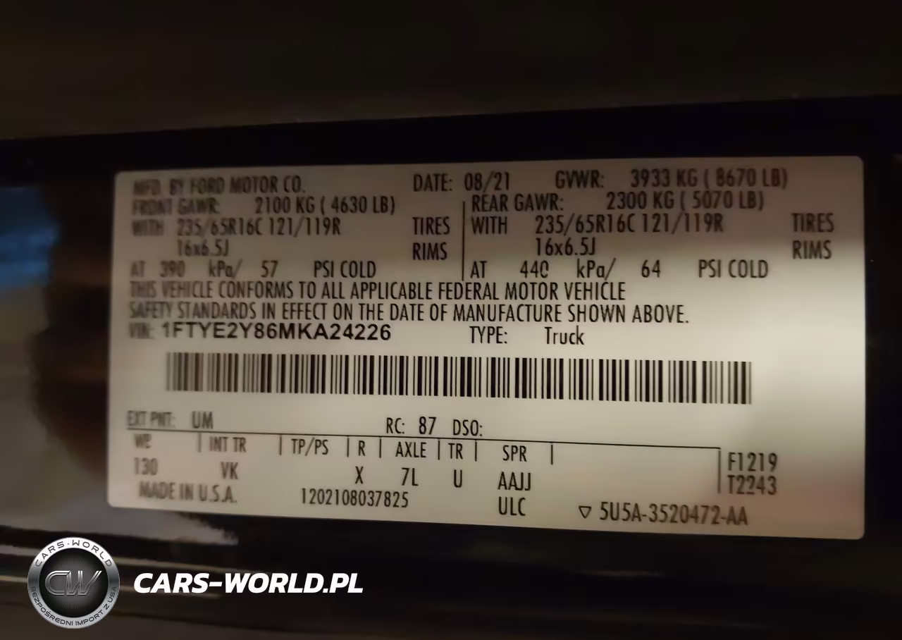 2021 Ford Transit-150 VIN:1FTYE2Y86MKA24226 - 9