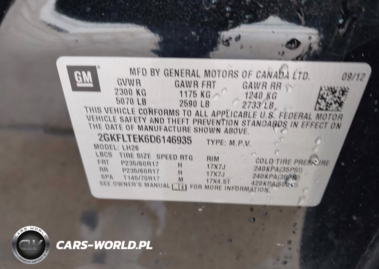2013 GMC Terrain Sle-2 VIN:2GKFLTEK6D6146935 - 9