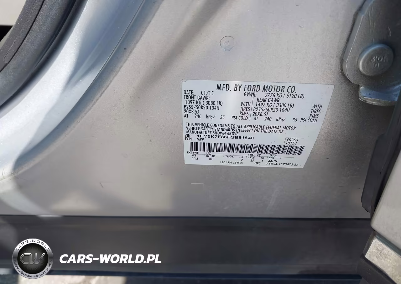 2015 Ford Explorer Limited VIN:1FM5K7F86FGB81848 - 9