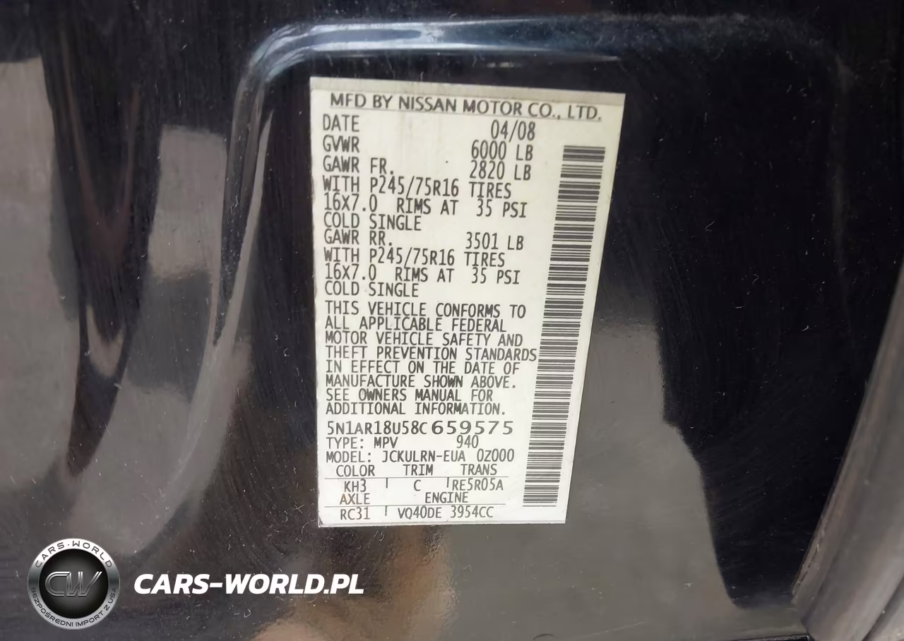 2008 Nissan Pathfinder S VIN:5N1AR18U58C659575 - 9