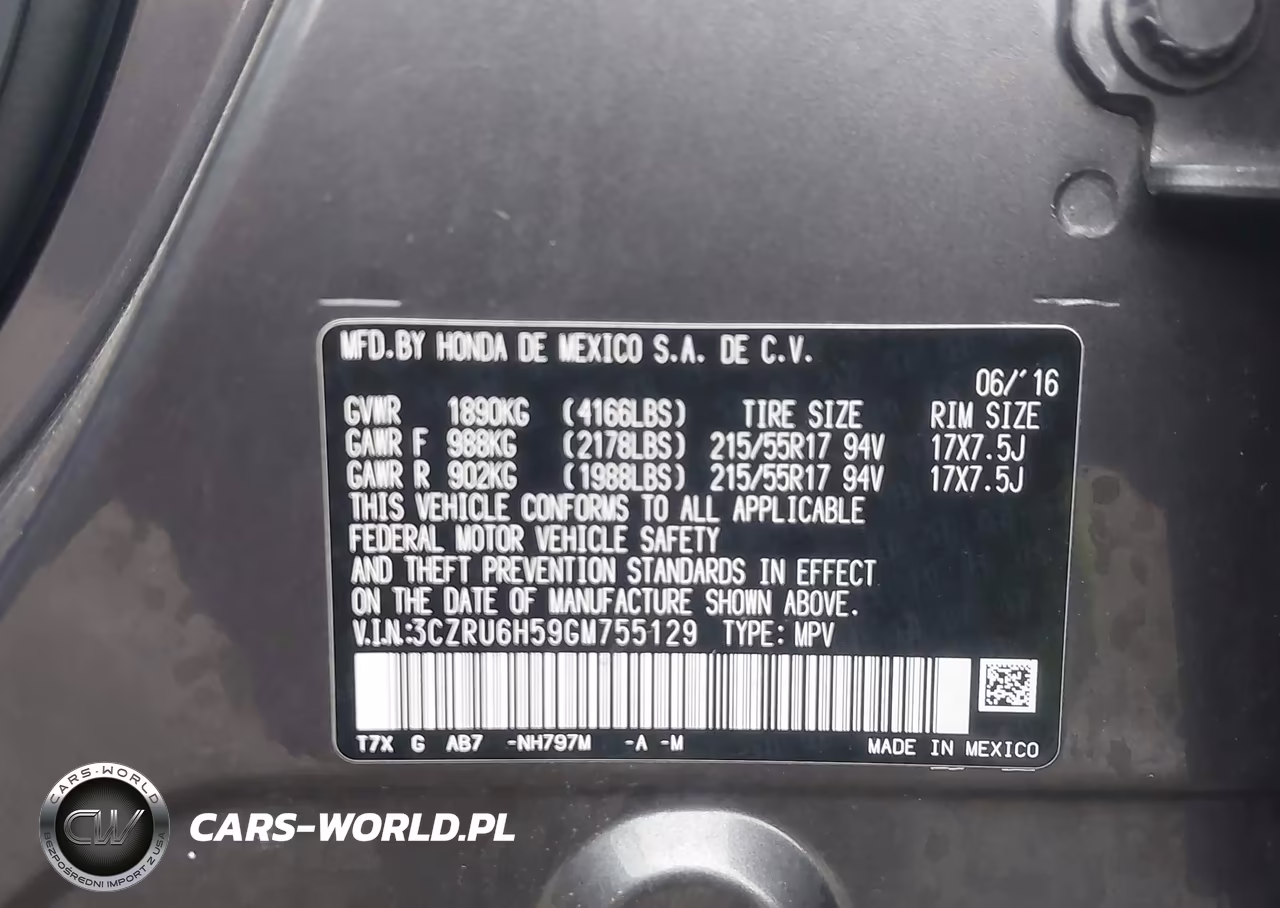 2016 Honda Hr-V Ex VIN:3CZRU6H59GM755129 - 9