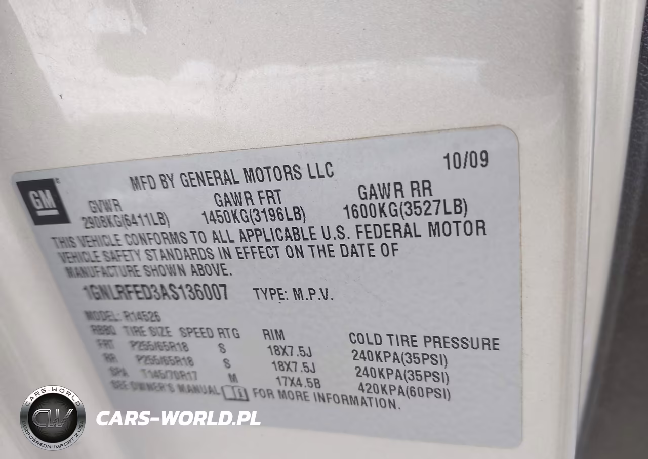 2010 Chevrolet Traverse Lt VIN:1GNLRFED3AS136007 - 9