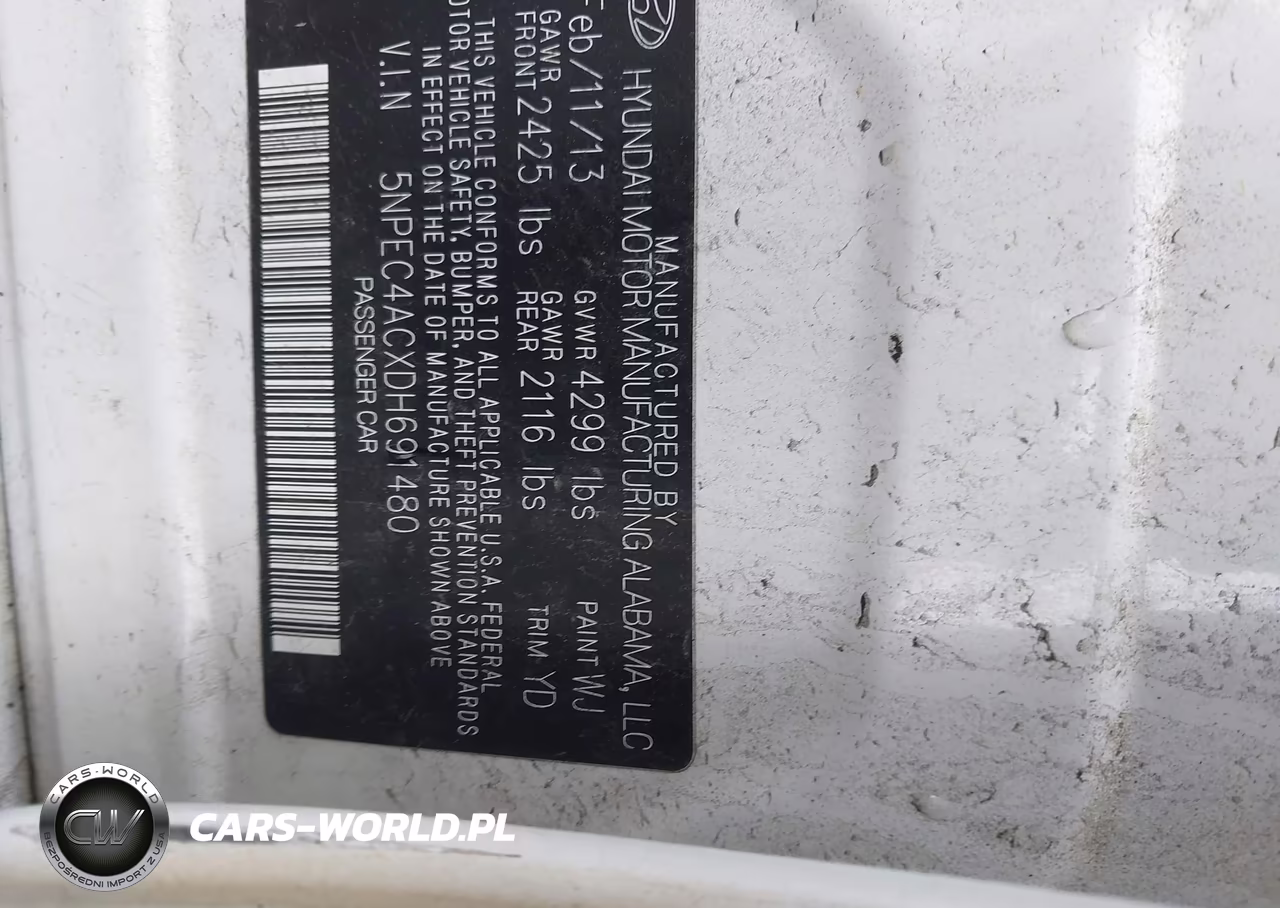 2013 Hyundai Sonata Limited VIN:5NPEC4ACXDH691480 - 9