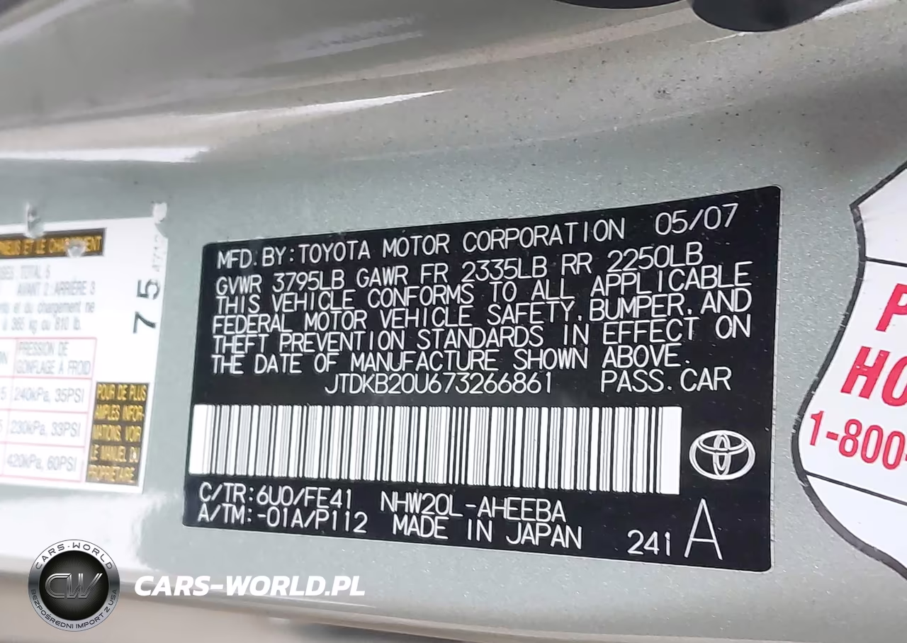 2007 Toyota Prius VIN:JTDKB20U673266861 - 9
