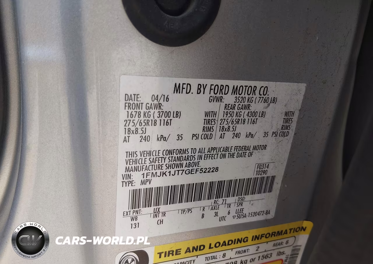 2016 Ford Expedition El Xlt VIN:1FMJK1JT7GEF52228 - 9