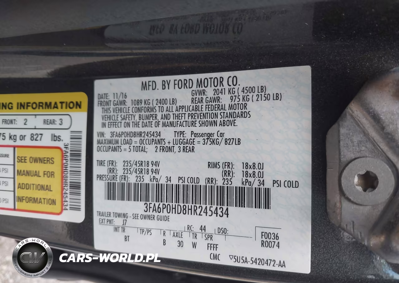 2017 Ford Fusion Se VIN:3FA6P0HD8HR245434 - 9