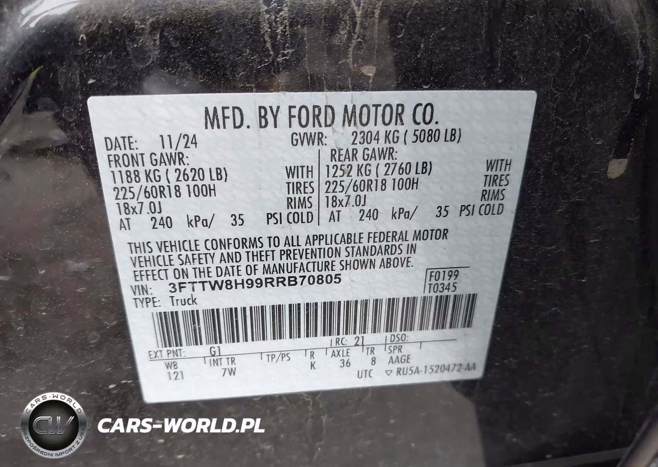 2024 Ford Maverick Xlt VIN:3FTTW8H99RRB70805 - 9