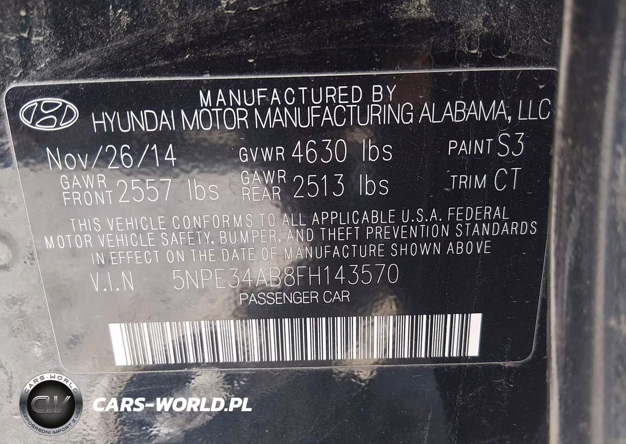 2015 Hyundai Sonata Limited 2.0T VIN:5NPE34AB8FH143570 - 9