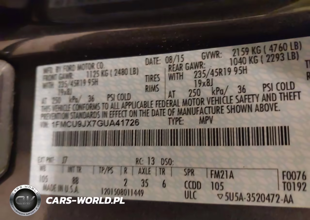 2016 Ford Escape Titanium VIN:1FMCU9JX7GUA41726 - 9