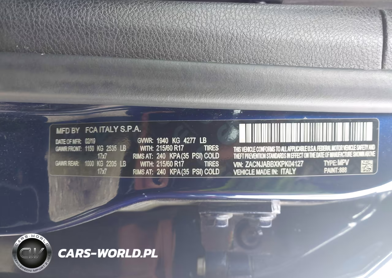2019 Jeep Renegade Latitude Fwd VIN:ZACNJABBXKPK04127 - 9