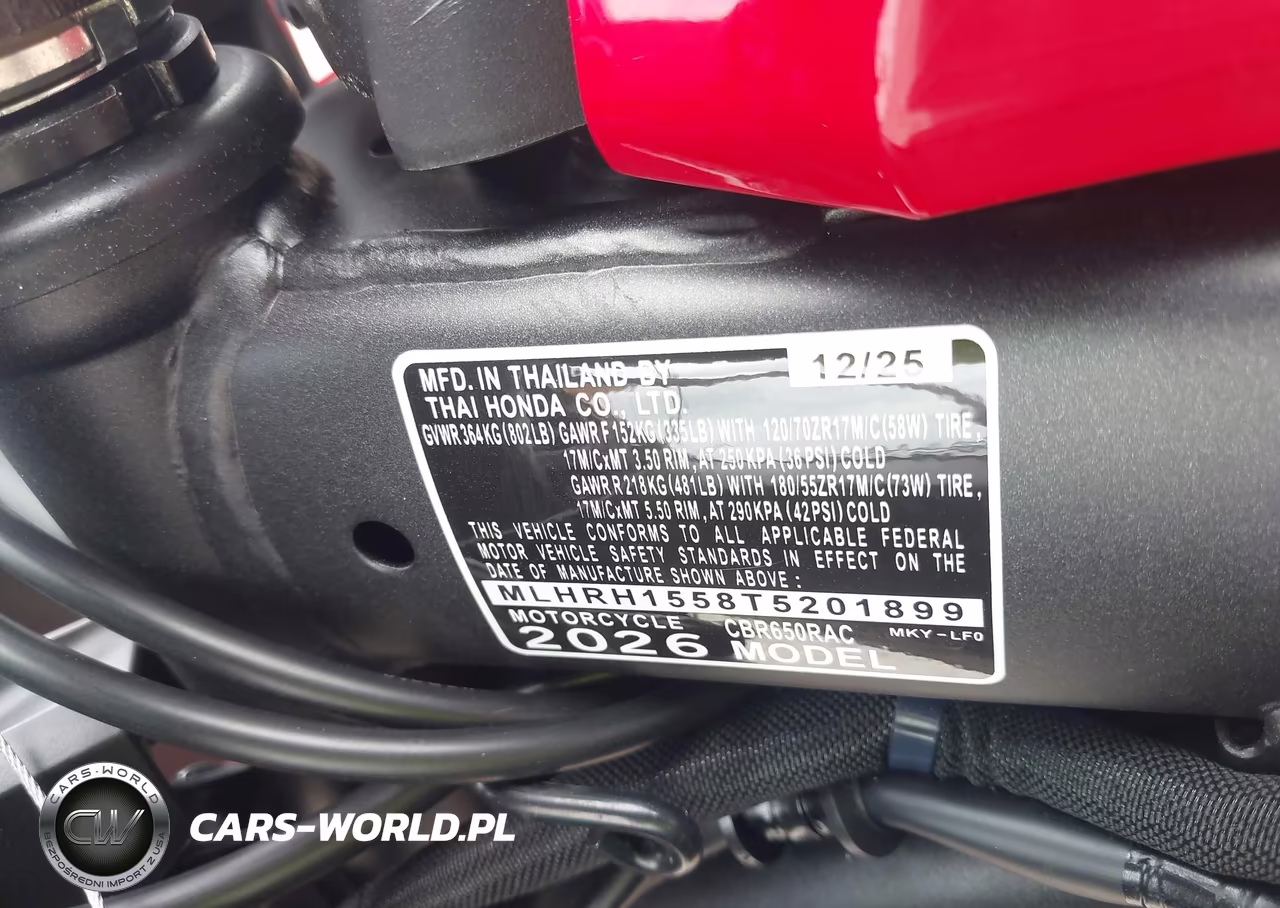 2026 Honda Cbr650 R VIN:MLHRH1558T5201899 - 10