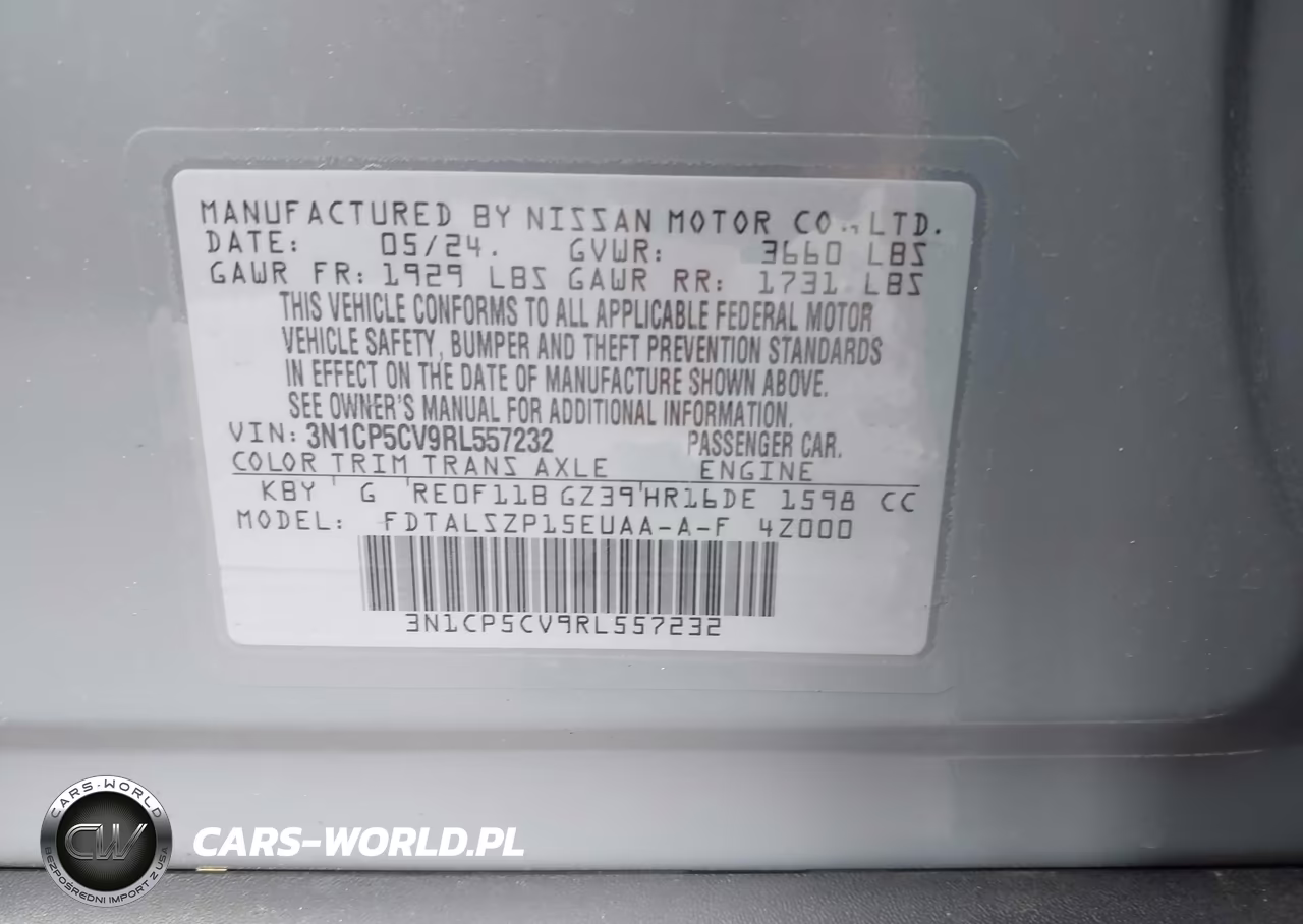 2024 Nissan Kicks Sv VIN:3N1CP5CV9RL557232 - 9