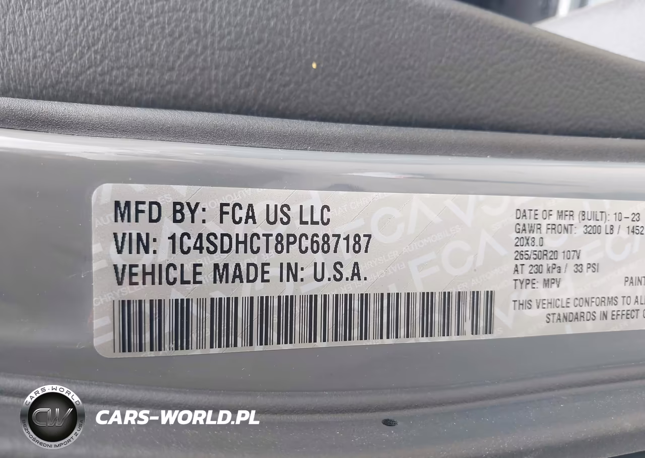 2023 Dodge Durango R-T Plus Rwd VIN:1C4SDHCT8PC687187 - 9