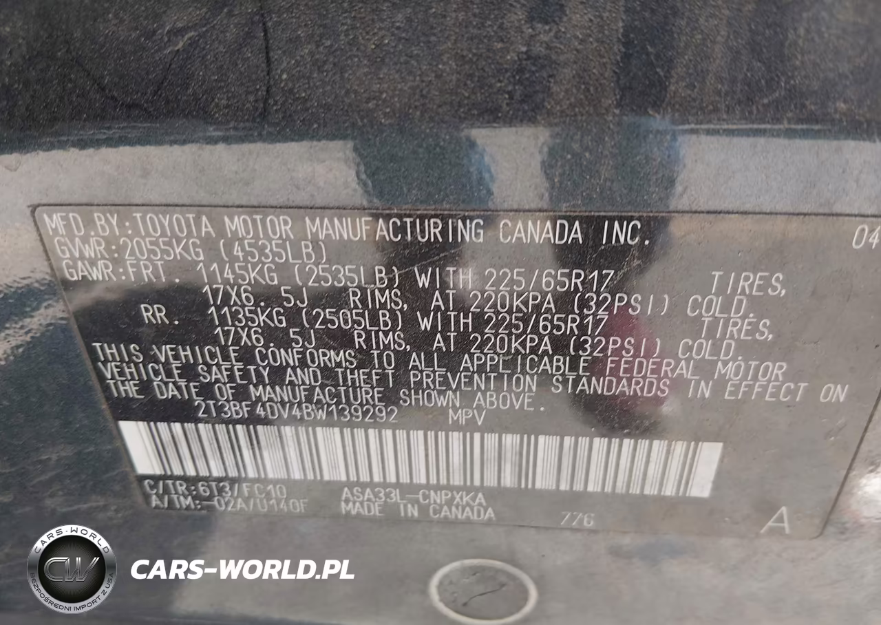 2011 Toyota Rav4 VIN:2T3BF4DV4BW139292 - 9