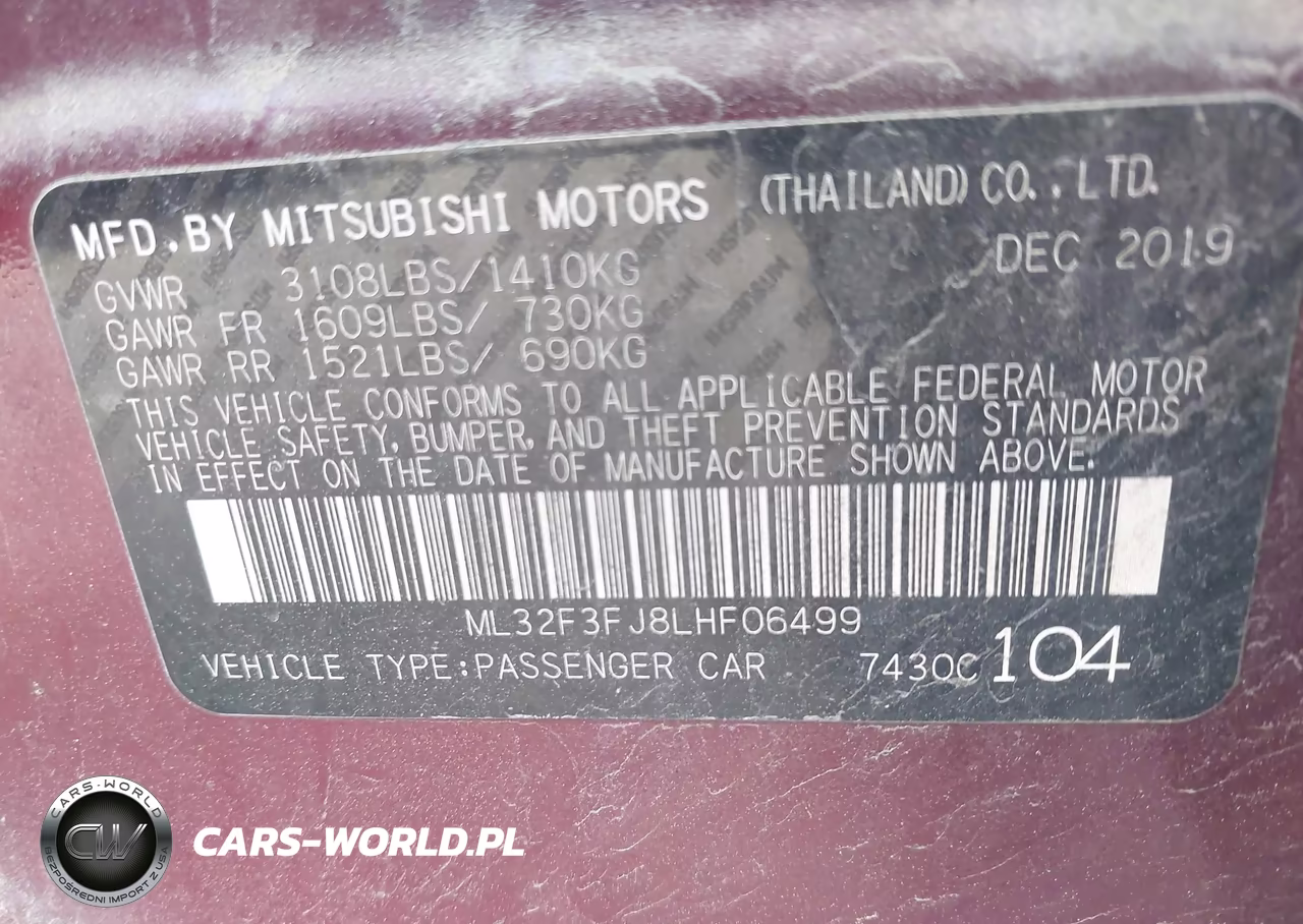 2020 Mitsubishi Mirage G4 Es VIN:ML32F3FJ8LHF06499 - 9