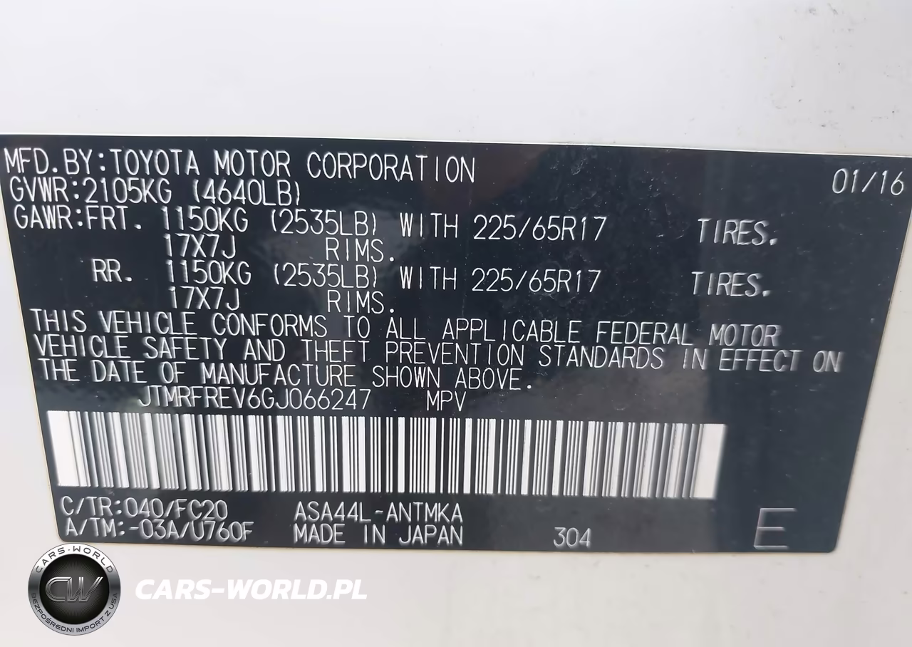 2016 Toyota Rav4 Xle VIN:JTMRFREV6GJ066247 - 9