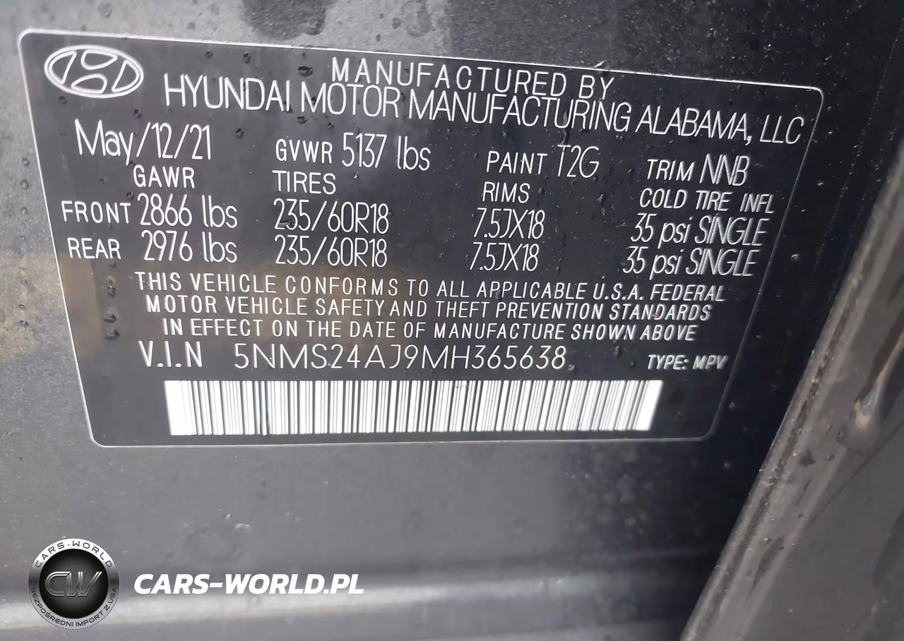 2021 Hyundai Santa Fe Sel VIN:5NMS24AJ9MH365638 - 9