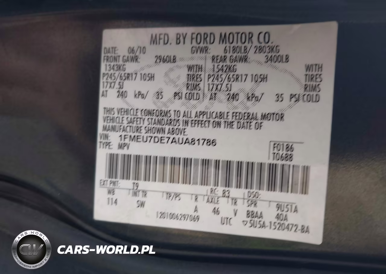 2010 Ford Explorer Xlt VIN:1FMEU7DE7AUA81786 - 9