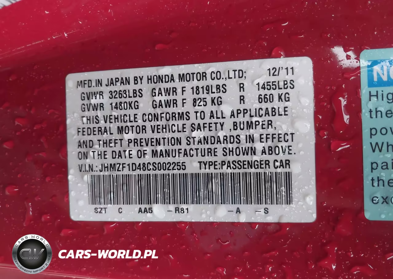2012 Honda Cr-Z VIN:JHMZF1D48CS002255 - 9