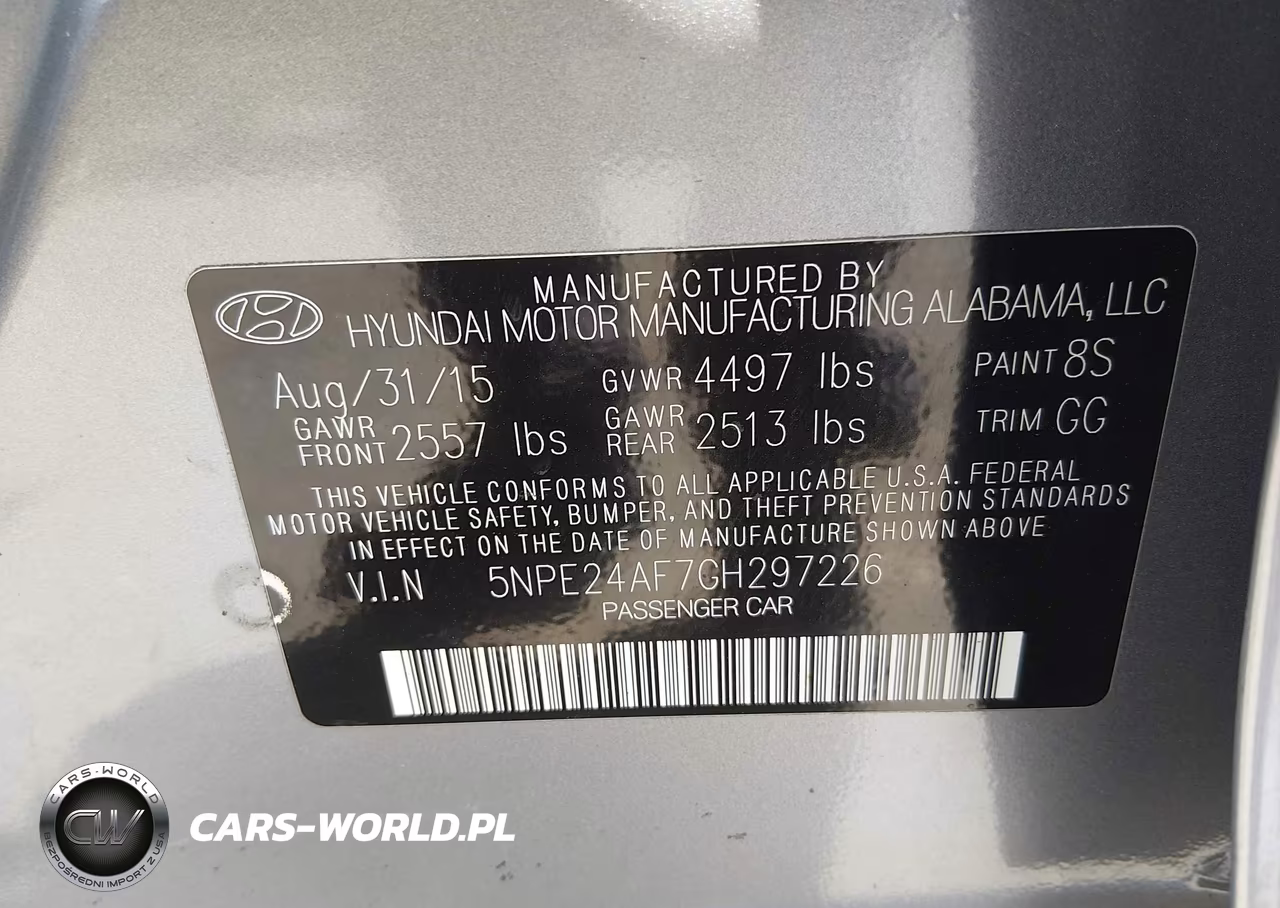 2016 Hyundai Sonata Se VIN:5NPE24AF7GH297226 - 9