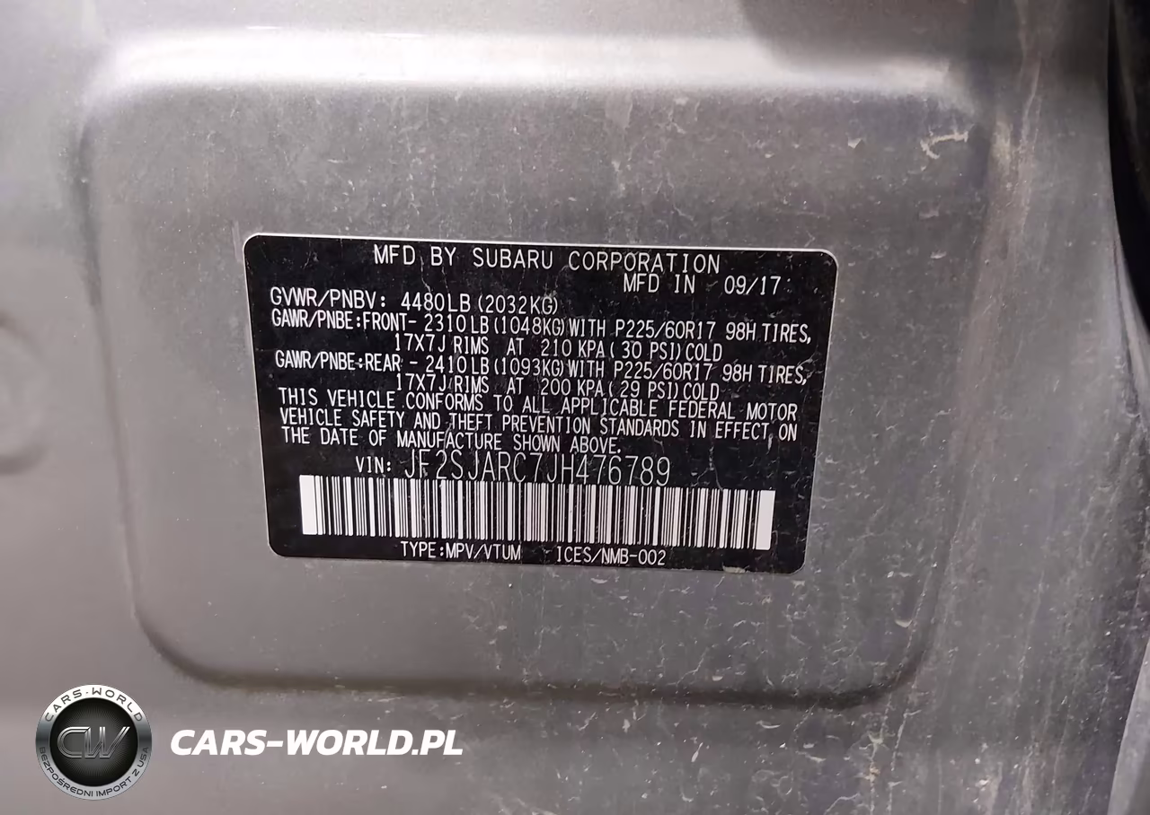 2018 Subaru Forester 2.5I Limited VIN:JF2SJARC7JH476789 - 9