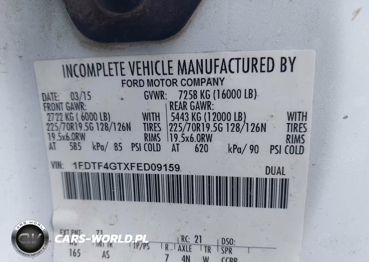 2015 Ford F-450 Chassis Xl VIN:1FDTF4GTXFED09159 - 8
