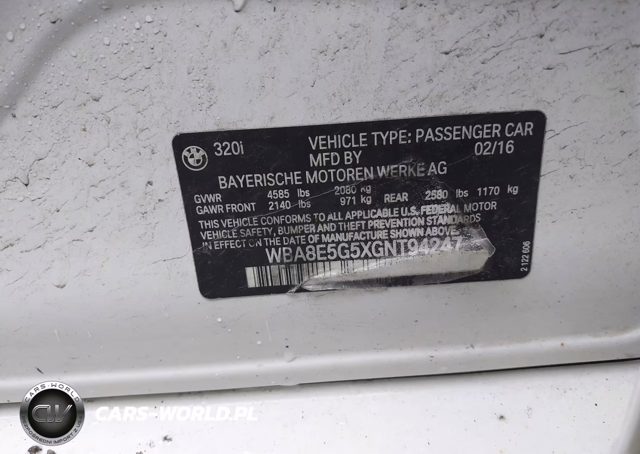 2016 BMW 320I xDrive VIN:WBA8E5G5XGNT94247 - 9