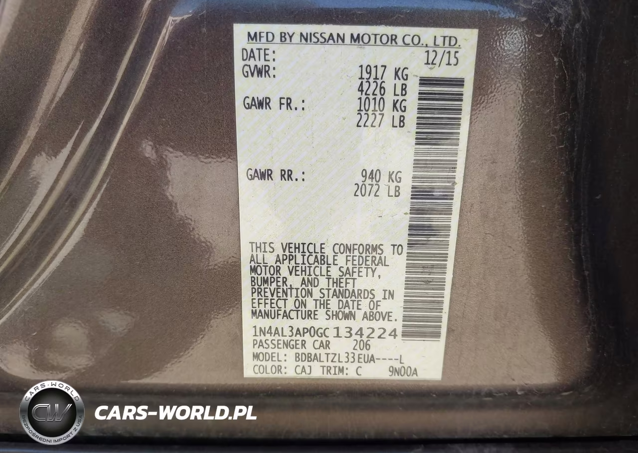2016 Nissan Altima 2.5 Sl VIN:1N4AL3AP0GC134224 - 9