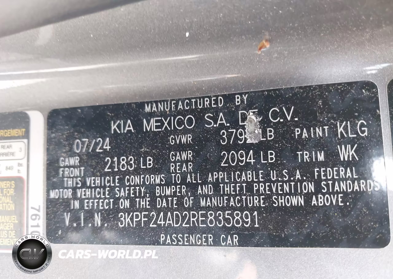 2024 Kia Forte Lxs VIN:3KPF24AD2RE835891 - 9