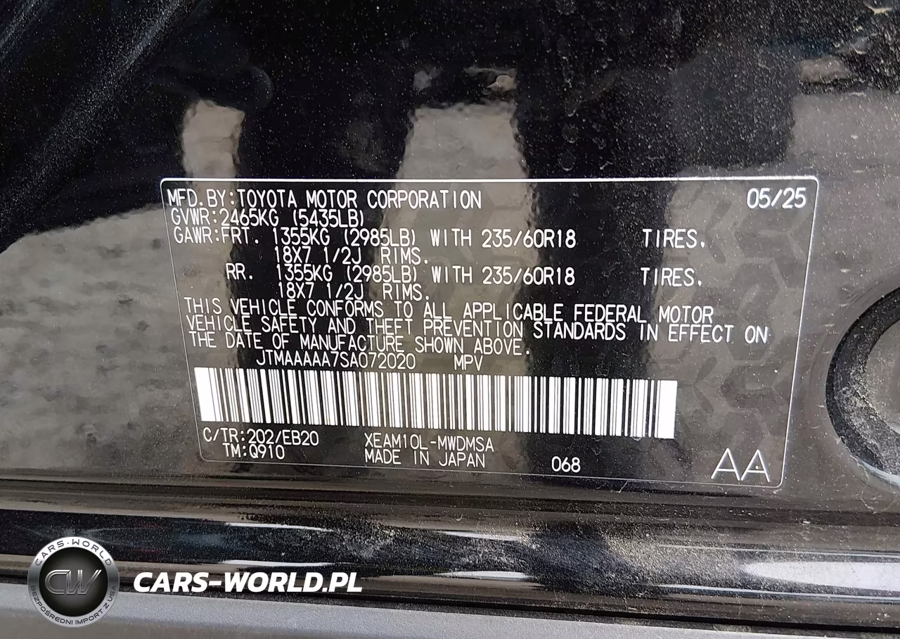 2025 Toyota Bz4X Xle VIN:JTMAAAAA7SA072020 - 9