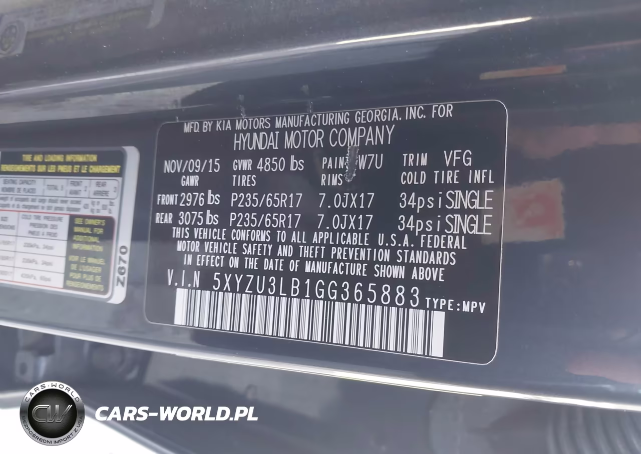 2016 Hyundai Santa Fe Sport 2.4L VIN:5XYZU3LB1GG365883 - 9