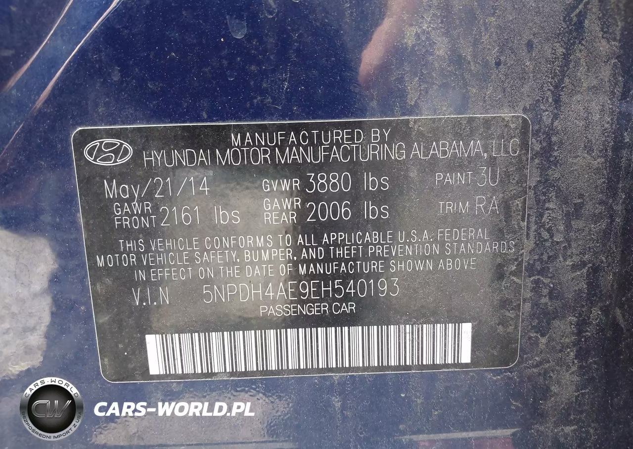 2014 Hyundai Elantra Se VIN:5NPDH4AE9EH540193 - 9
