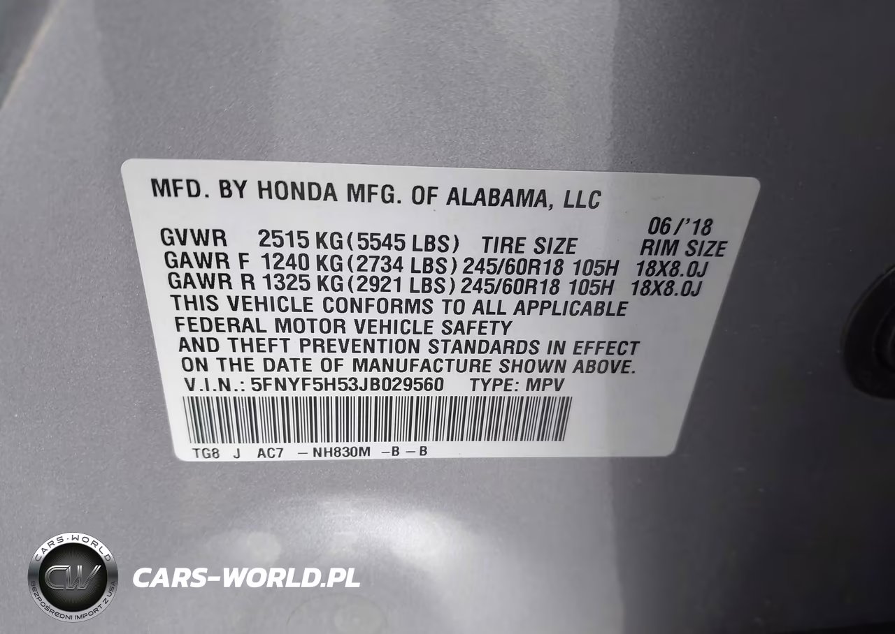 2018 Honda Pilot Ex-L VIN:5FNYF5H53JB029560 - 9