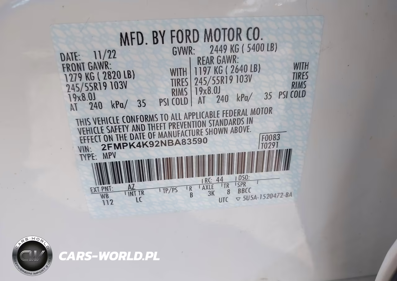 2022 Ford Edge Titanium VIN:2FMPK4K92NBA83590 - 9