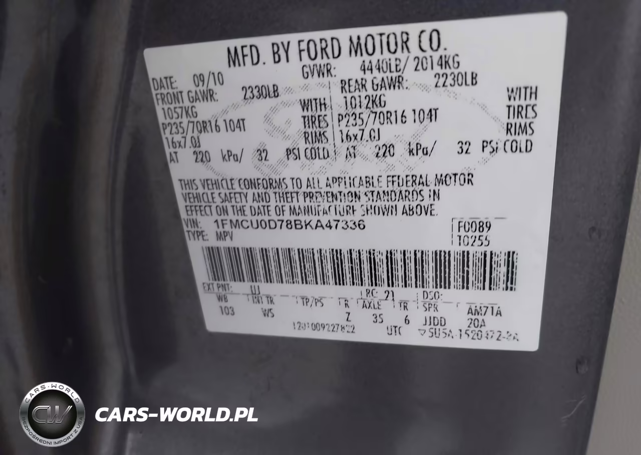 2011 Ford Escape Xlt VIN:1FMCU0D78BKA47336 - 9