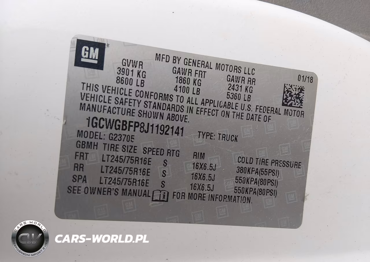 2018 Chevrolet Express 2500 Work Van VIN:1GCWGBFP8J1192141 - 9