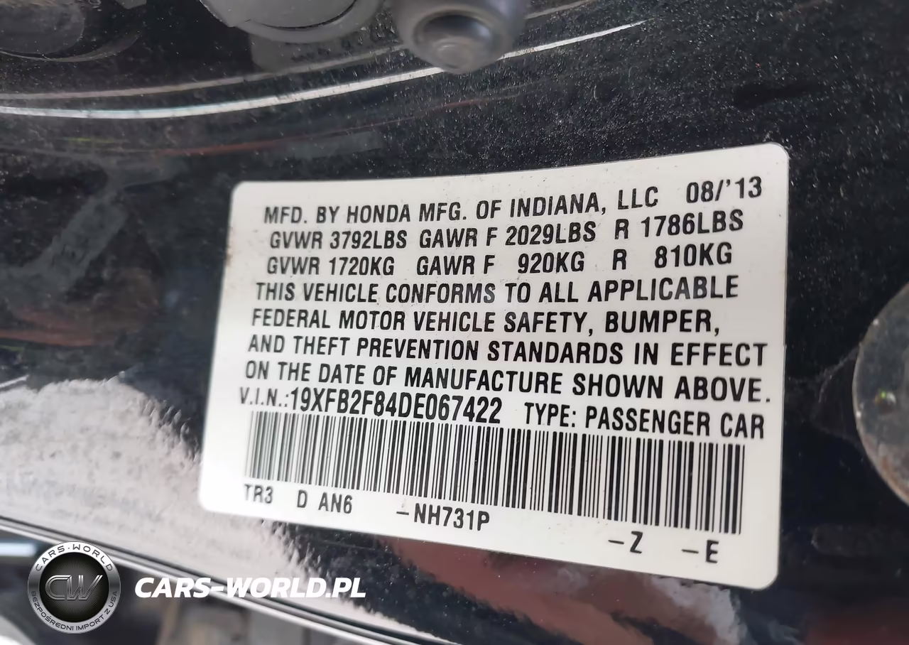 2013 Honda Civic Ex VIN:19XFB2F84DE067422 - 9