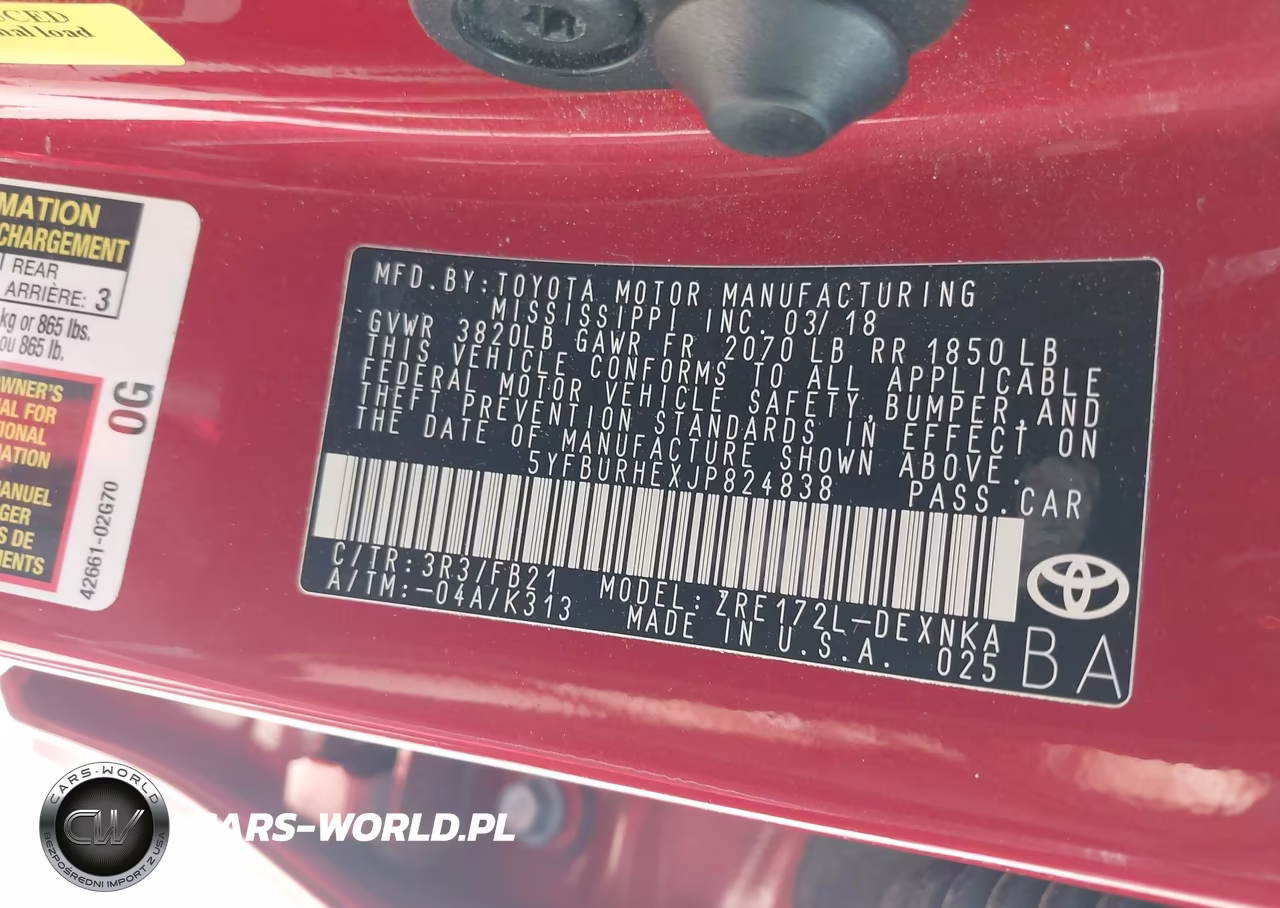 2018 Toyota Corolla Le VIN:5YFBURHEXJP824838 - 9