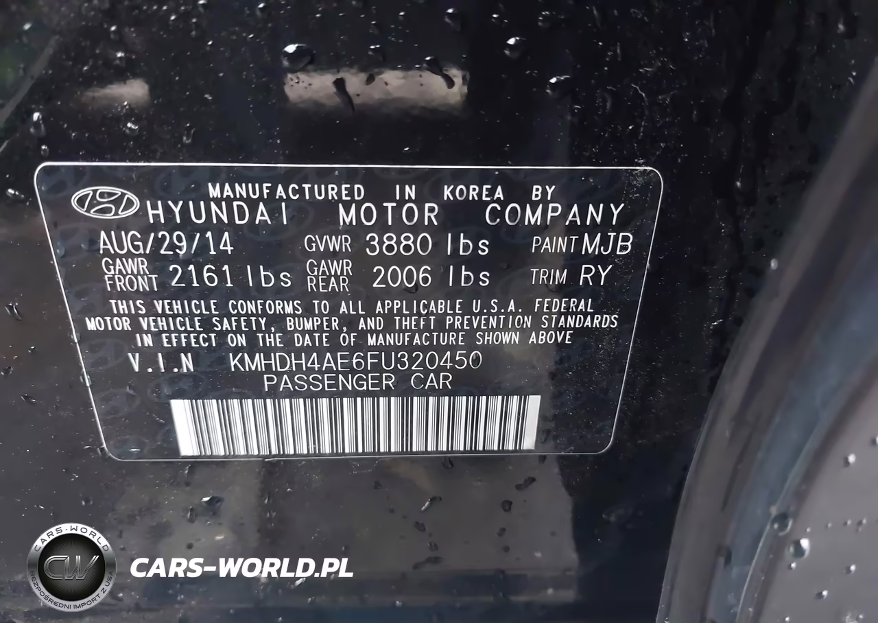 2015 Hyundai Elantra Se VIN:KMHDH4AE6FU320450 - 9