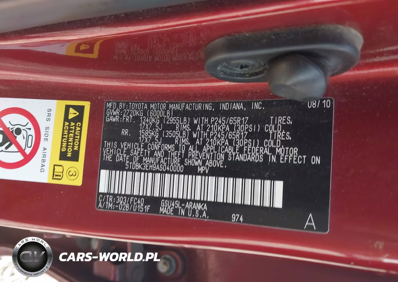 2010 Toyota Highlander Base V6 VIN:5TDBK3EH9AS040000 - 9