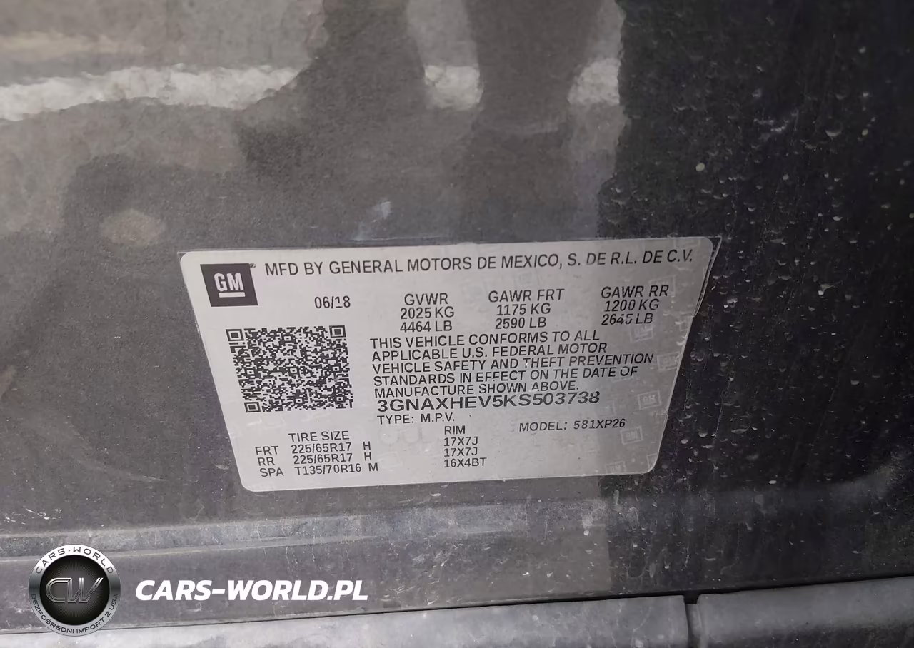 2019 Chevrolet Equinox Ls VIN:3GNAXHEV5KS503738 - 9