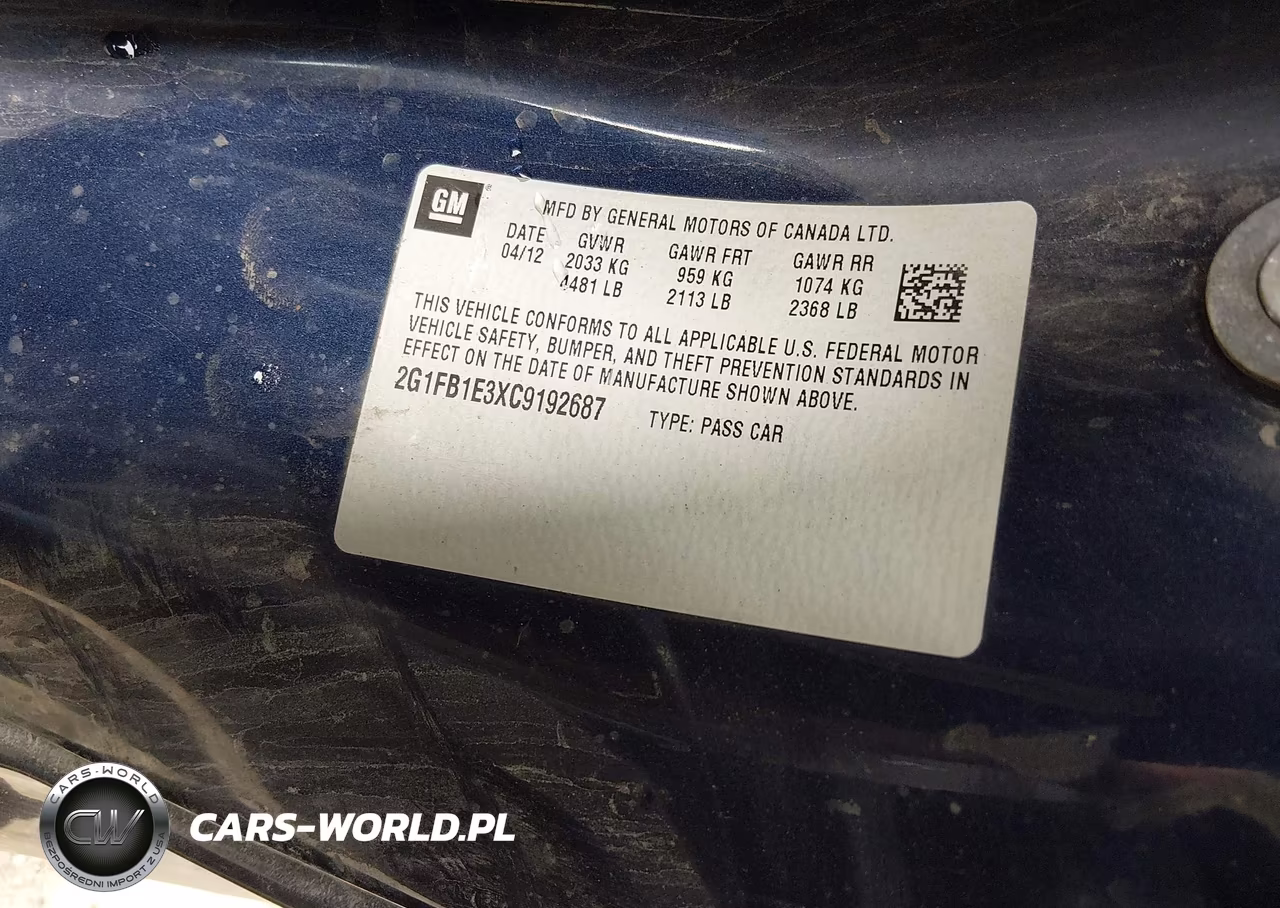 2012 Chevrolet Camaro 1Lt VIN:2G1FB1E3XC9192687 - 9